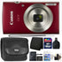 Canon PowerShot IXY 200 / Elph 180 Digital Camera Red + 16GB Top Accesory Kit