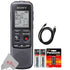 Sony 4GB PX Series MP3 Digital Voice IC Recorder With Built-In Stereo Microphone + 2AA Batteries
