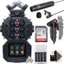 Zoom H8 8-Input / 12-Track Digital Handy Audio Recorder + Boya BY-M40D Omnidirectional Lavalier Microphone + 64GB Memory Card + Vivitar Pistol Grip Tabletop Tripod + Rechargeable Battery & Charger + 3pc Cleaning Kit