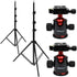 Two Vivitar 98-Inch Extendable Iron Light Stand Tripod with 360° Swivel Ball Head Mount