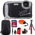 Fujifilm Finepix XP140 16.4MP Waterproof Shockproof Digital Camera Silver + Essential Accessory Kit