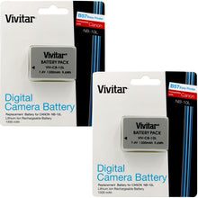 2x Vivitar NB-10L Replacement Battery for Canon G1 X G3 X SX60 SX54