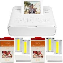 Canon Selphy CP1300 Photo Printer White with 2x Canon RP-108 Color Ink & Paper Set