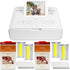 Canon Selphy CP1300 Photo Printer White with 2x Canon RP-108 Color Ink & Paper Set