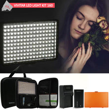 Vivitar Dimmable Brightness 160 LED Video Light On Camera Light with Color Temperature Filter