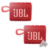 2x JBL Go 3 Portable Bluetooth Waterproof Speaker Red