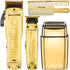 BaByliss Pro LO-PROFX Clipper & Trimmer Gift Set (Gold) + Metal Double Foil Shaver and Comb