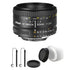 Nikon AF NIKKOR 50mm f/1.8D Lens for Nikon DSLR Cameras and Top Accessory Bundle