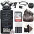 Zoom H6 All Black Handy Recorder with Zoom ECM-6 19.7' Extension Cable Accessory Kit