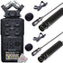 Zoom H6 All Black Handy Recorder +  Two Vidpro Professional Wired XLR Lavalier Microphone XM-L2 for Pro Audio Equipment with XLR Input