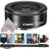 Canon EF-M 22mm f/2 STM Moderate Wide-Angle Lens Accessory Bundle for EOS M Mirrorless Camera