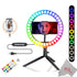 Vivitar Vlog Essentials 8 Inch Full Color RGB LED Ring Light 360° Rotation with Phone Cradle Remote and Tripod