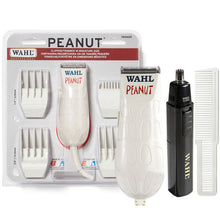 Wahl Peanut 8655 Trimmer / Clipper White + Nose Trimmer Ultimate Traveling Grooming Kit