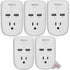 5x Vivitar Smart Home Wi-Fi Outlet + 2 USB Ports Compatible with Alexa & Google Home No Hub Required