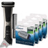 Philips Norelco BG7030/49 Bodygroom Series 7000 Trimmer & Shaver with Four Replacement Shaving Foil Head BG2000/40 and Wahl Flat Top Comb