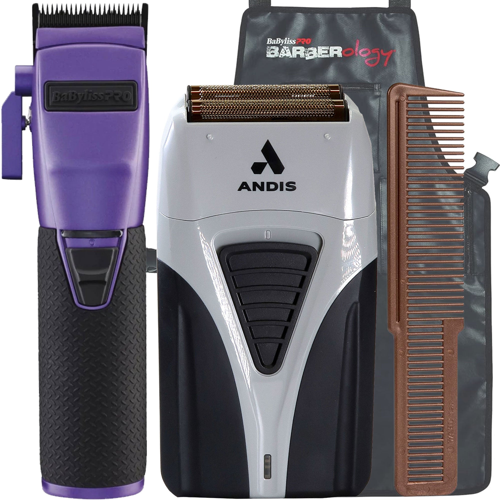 BaByliss Pro FX870 PI BOOST+ Cordless Clipper Purple with Andis ProFoi ...