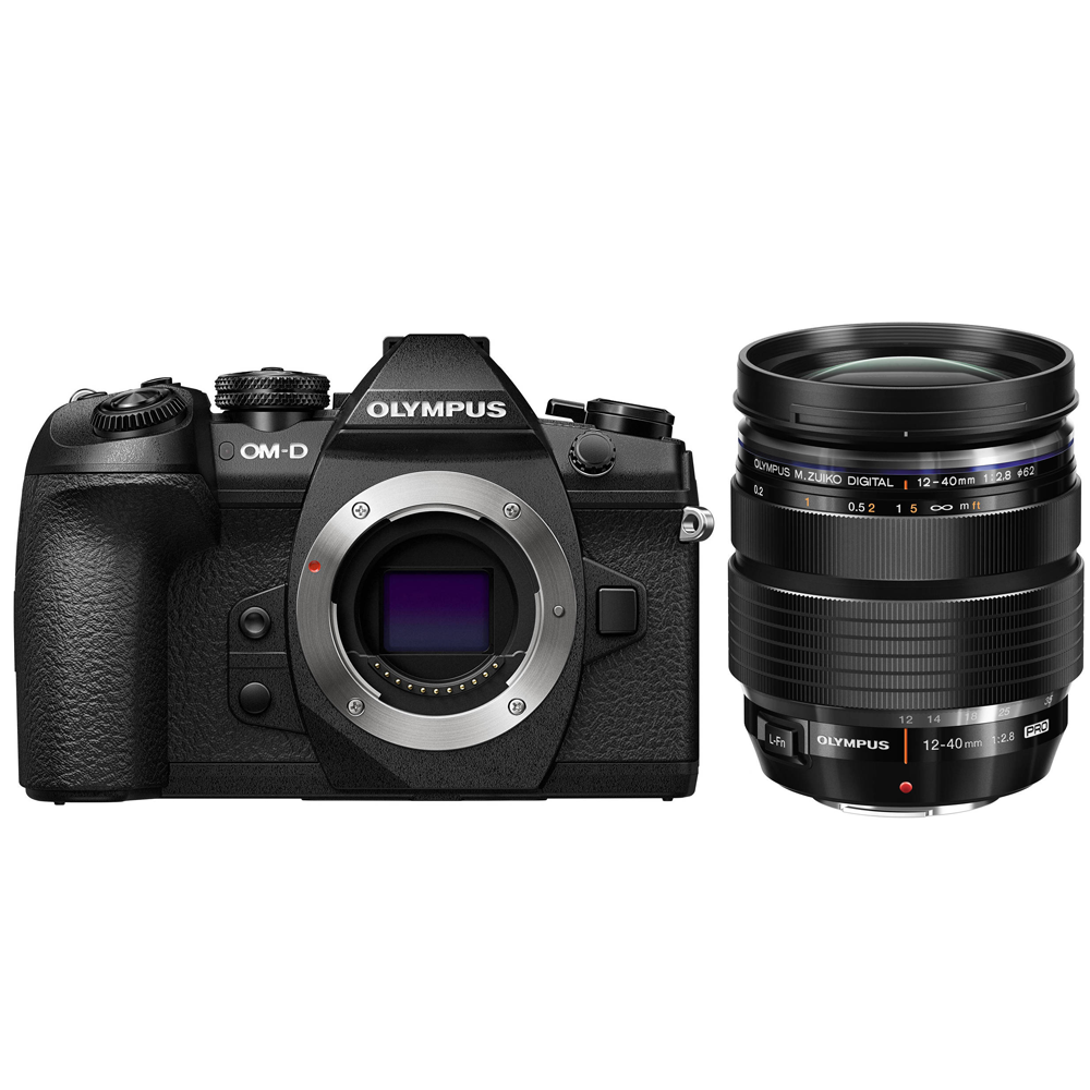 Olympus OM-D E-M1 Mark II Mirrorless Micro Four Thirds Camera with 12-40mm f/2.8 Lens Kit (Black)