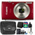 Canon IXUS 185 / ELPH 180 20.0MP Digital Camera 8x Optical Zoom Red with Ultimate Accessory Kit