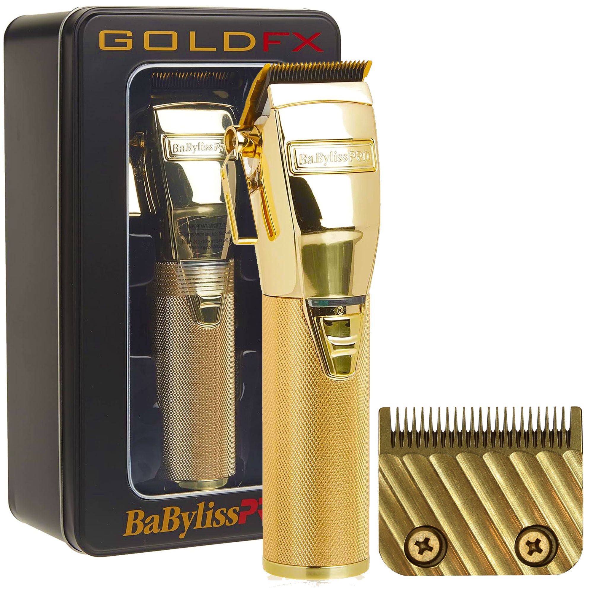 BaByliss PRO FX870G Cordless Clipper Gold with Replacement Gold