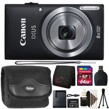 Canon IXUS 185 / ELPH 180 20MP Digital Camera Black with 64GB Accessory Bundle