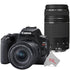 Canon EOS Rebel SL3 Built-in Wi-Fi DSLR Camera with Canon 18-55mm and 75-300mm Lens - Black