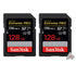 2x SanDisk Extreme Pro 128GB SDXC UHS-I/U3 V30 Class 10 Memory Card, Speed Up to 170MB/s (SDSDXXY-128G-GN4IN)