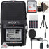 Zoom H2n ext 2-Input / 4 Track Handy Digital Audio Stereo Recorder + Vivitar Ultra Mini Lavalier Streaming Microphone + 32GB Memory Card +  Pocket Tripod + Rechargeable Batteries + 3pc Cleaning Kit