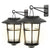 Home Zone Security ELJ7607G Solar Wall Lanterns Stainless Steel With Decorative Glass Solar Wall Lights