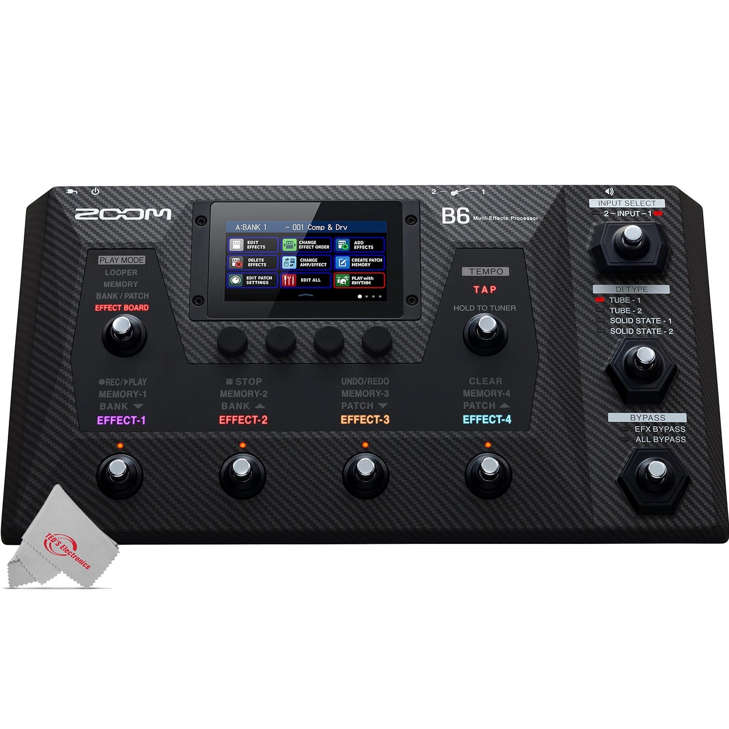 Zoom B6 Multi-Effects Processor for Electric Bass with FP02M
