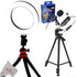 Vivitar Round LED Light for Photography -  6" with Lavalier Microphone + Vivitar 60" Tripod for Traveling Filmmakers Outdoor Photography