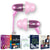 JLAB Jbuds Sleek 6mm Metal Earbuds Pink + Lifestyle Essentials for IOS Softwares