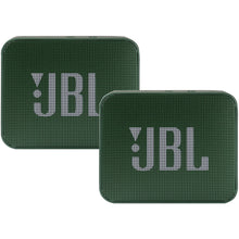2x JBL GO 2 Portable Wireless Waterproof Speaker (Moss Green)