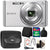 Sony DSC-W830 20.1MP Digital Camera (Silver) with 8GB Accessory Bundle