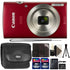 Canon IXUS 185 / ELPH 180 20MP Digital Camera Red with Camera Case