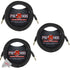 Pig Hog Black Woven Tour Grade Instrument Cable 1/4" to 1/4" Straight 20ft PCH20BK  - 3 Units