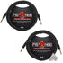 Pig Hog Black Woven Tour Grade Instrument Cable 1/4" to 1/4"  Straight 10ft , PCH10BK - 2 Units