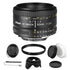 Nikon AF NIKKOR 50mm f/1.8D Lens for Nikon DSLR Cameras and UltimateAccessory Bundle