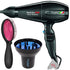 Babyliss Pro Nano Titanium Portofino 6600 Hair Dryer Black with Finger Diffuser and Detangling Brush
