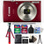 Canon PowerShot IXY 200 / Elph 180 Slim and Simple Point and Shoot Camera Red Bundle
