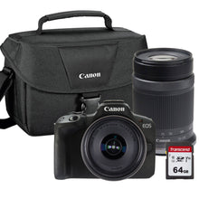 Canon EOS R50 Mirrorless Camera Black with RF-S 18-45mm f/4.5-6.3 IS STM Lens and RF-S 55-210mm f/5-7.1 IS STM Lens (Canon RF) Bundle