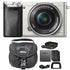 Sony Alpha A6000 Wi-Fi Mirrorless Digital Camera Silver with 16-50mm Lens and Camera Case