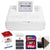 Canon Selphy CP1300 Compact Photo Printer White + Canon KP-108IN Selphy Color Ink 4x6 Paper Set + 64GB Memory Card