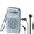 Panasonic RF-P50D Portable FM/AM Radio with JBL T110 in Ear Headphones Black