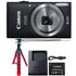 Canon IXUS 185 / ELPH 180 20MP Digital Camera Black with Flexible Tripod