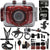 Vivitar DVR783HD 5.1MP Waterproof Action Video Camera Camcorder Bundle Red