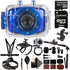 Vivitar DVR783HD Waterproof Action Sports Video Camera Blue with Accessories