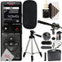 Sony UX570 Digital Voice Recorder Black + VidPro 1"Pr Shotgun Microphone Kit w/ Case and Accessory Kit