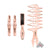 Babyliss Pro Barberology Rose Gold Trio Mix; Includes Fade Brushes, Styling Combs and Hair Clips