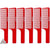 Six Pieces BaBylissPRO Barberology 9 Inch Clipper Comb Red