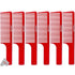 Six Pieces BaBylissPRO Barberology 9 Inch Clipper Comb Red